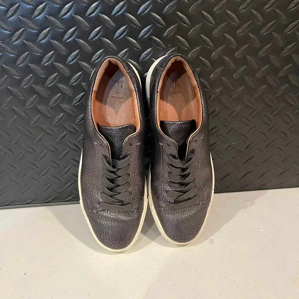 Frye Ivy Low Lace Up Sneakers Shoes Brown‎ Leather Womens Size 6.5 M